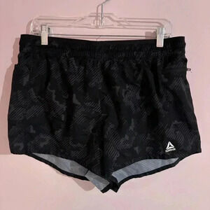 Reebok Black and Gray Running Shorts Size Large